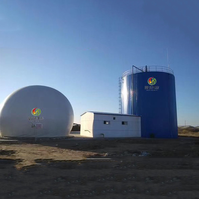 UV-bestendige biogashouder met dubbel membraan voor anaërobe reactie van opslaggas